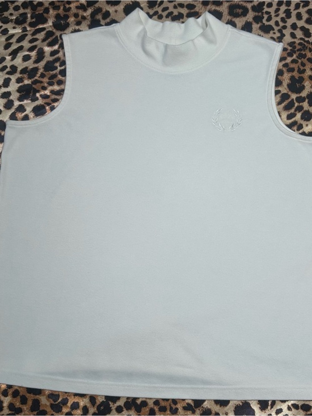 Vintage Y2K Blair White Sleeveless Mock Neck Tank Top